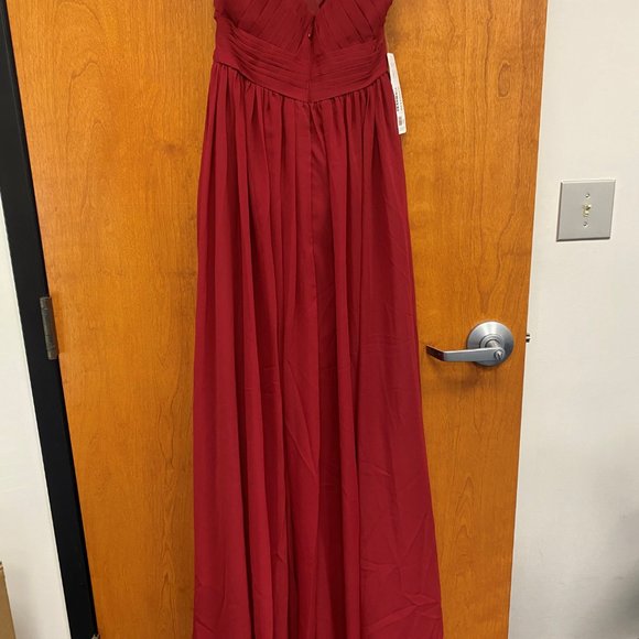 Burgundy Azazie Milagros Strapless Dress - Picture 2 of 5